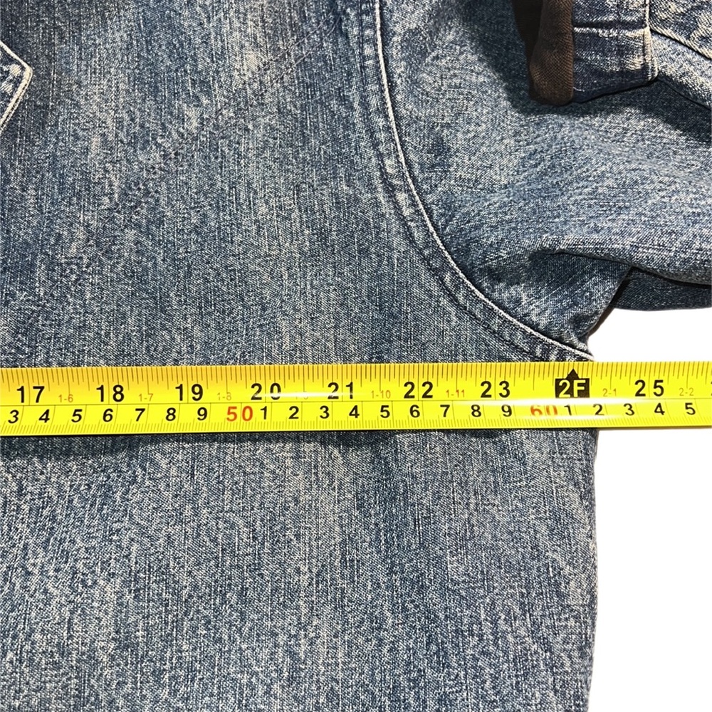 Vintage Nordstrom Denim Full Length Trench Coat L - Picture 13 of 14